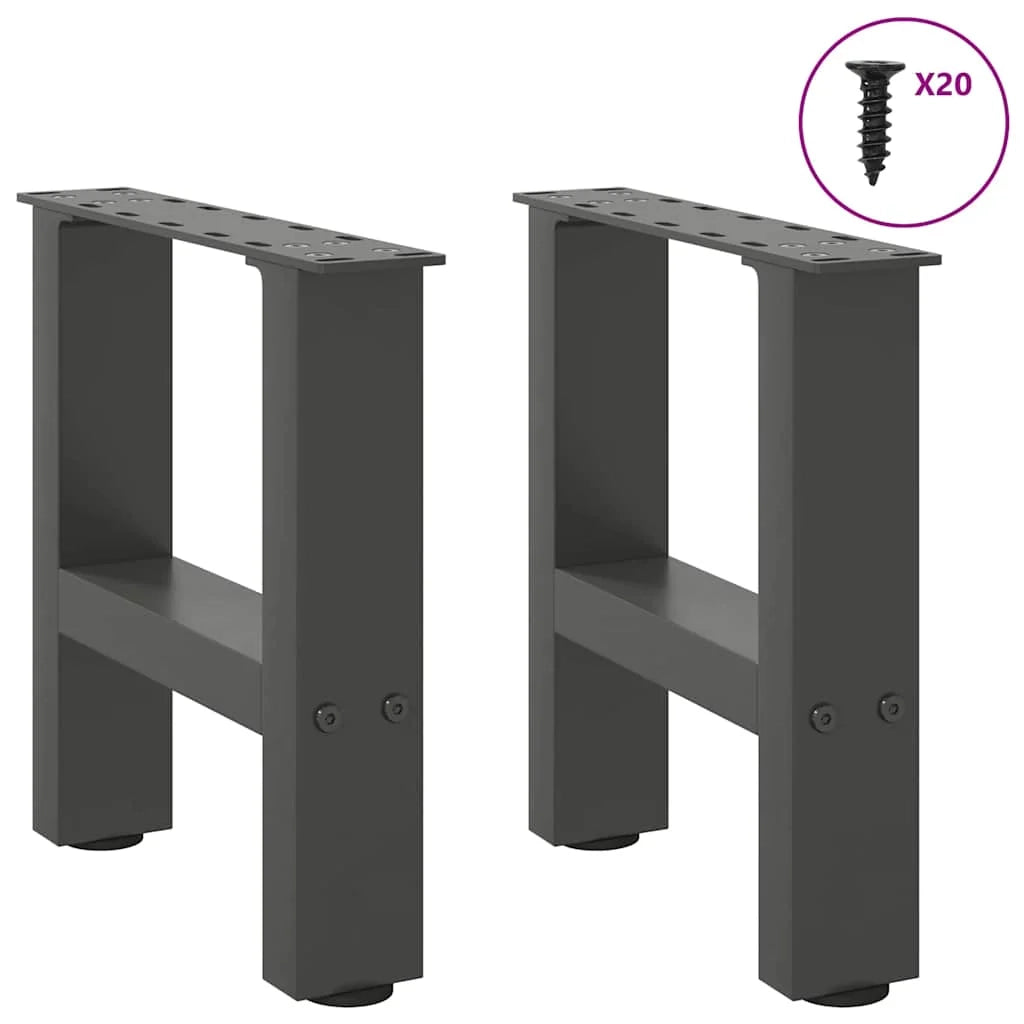 Set di 2 gambe moderne regolabili per tavolino da caffè 40 x 30 cm design elegante in acciaio antracite 02_0057498