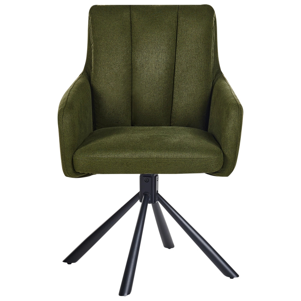 Set di 2 Sedute imbottite in tessuto verde scuro Gambe in metallo nero stile Retro