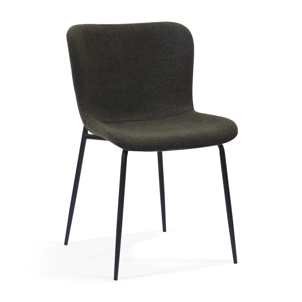 Sedia da pranzo Set da 2 con Schienale Alto Arrotondato e Design Ergonomico in Tessuto Verde 68 × 51 × 50 cm