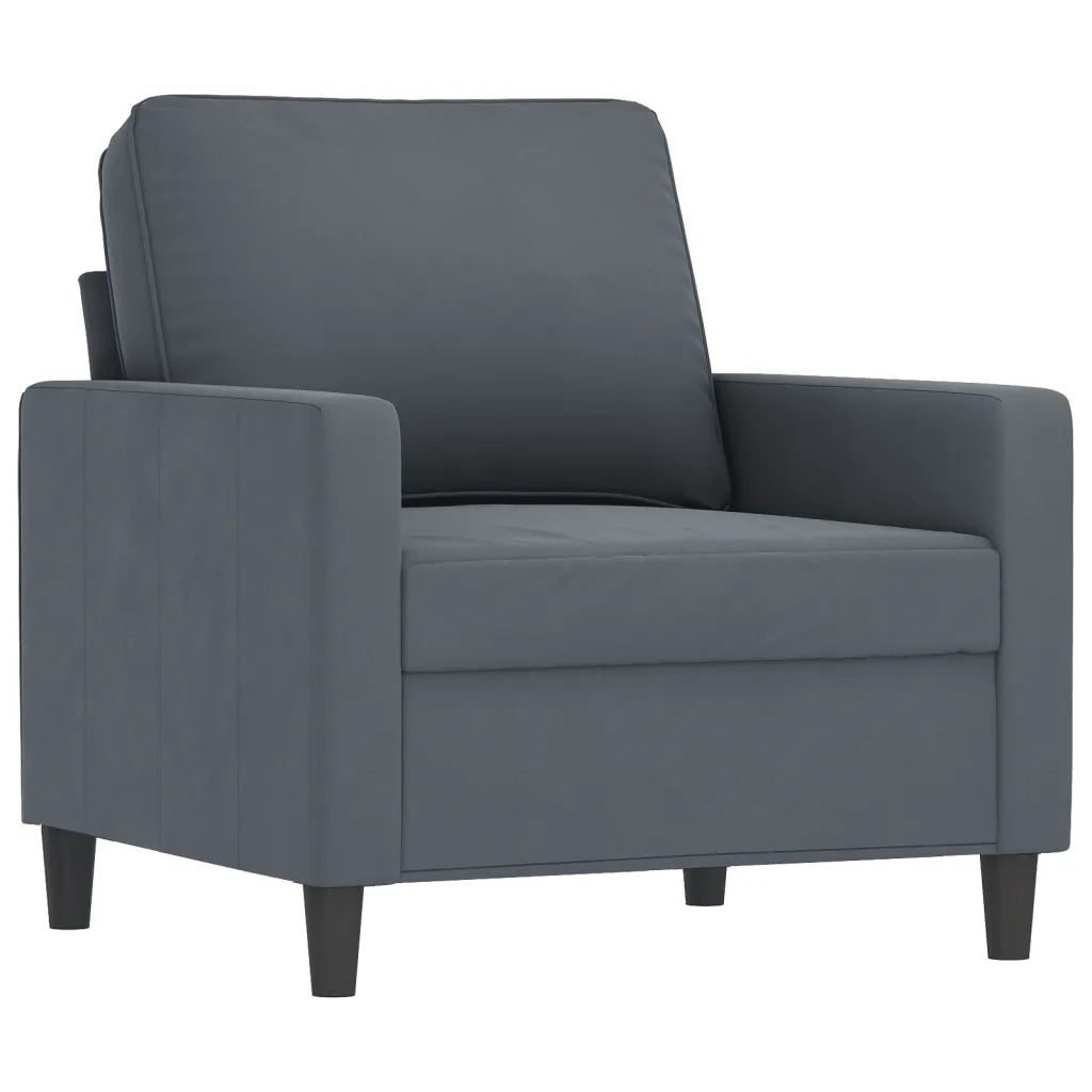 Set di Divani 4 pz con Cuscini Grigio Scuro in Vellutocod mxl 80220