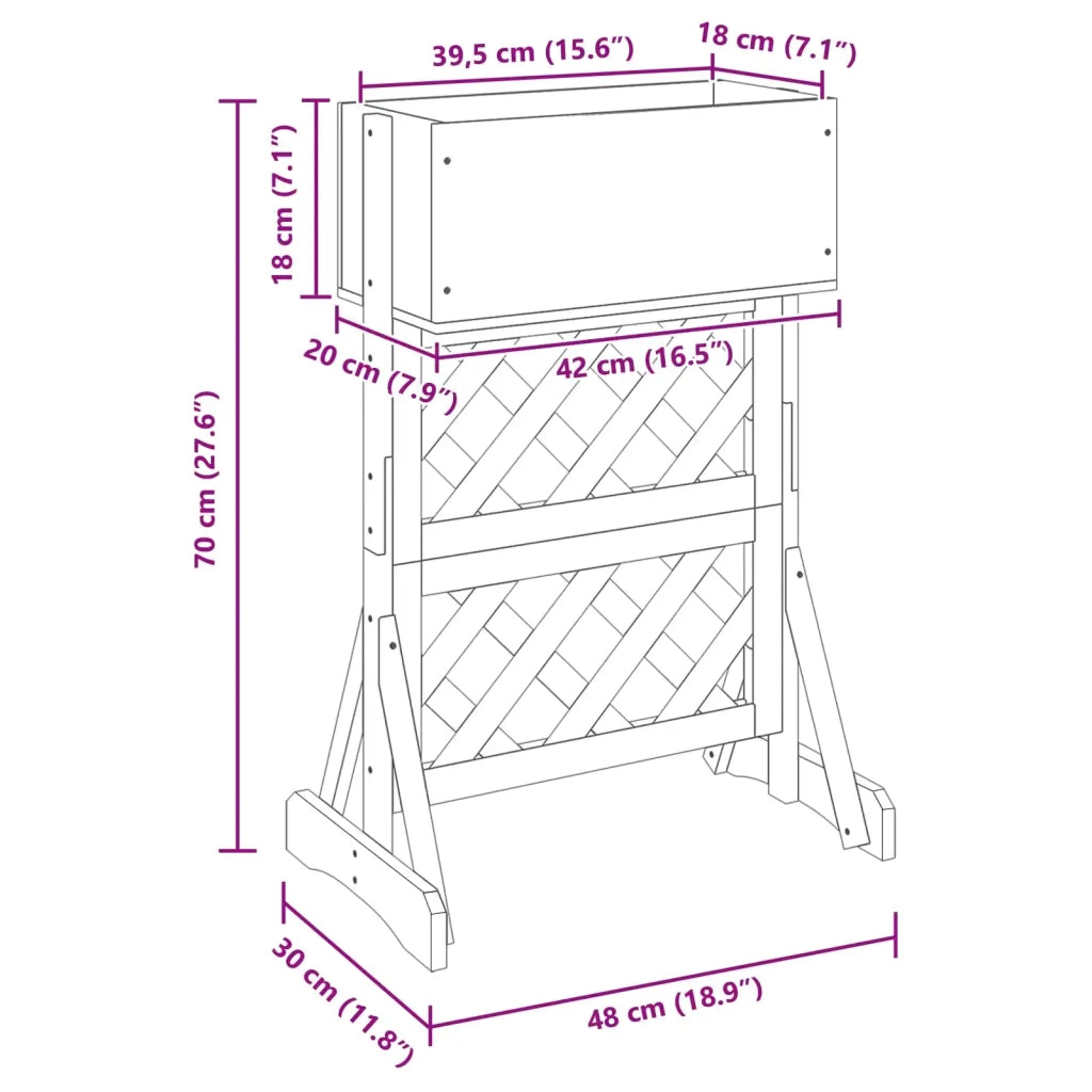 Trellis da Giardino Verticale Grigio 48 x 30 x 70,5 cm CFW6471505