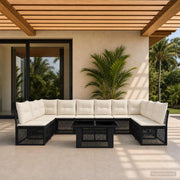 Set Divano da Giardino 11 pz Nero polyrattan 3436519