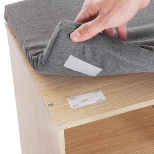 Scarpiera Valora con seduta, contenitore per corridoio in rovere con cuscino