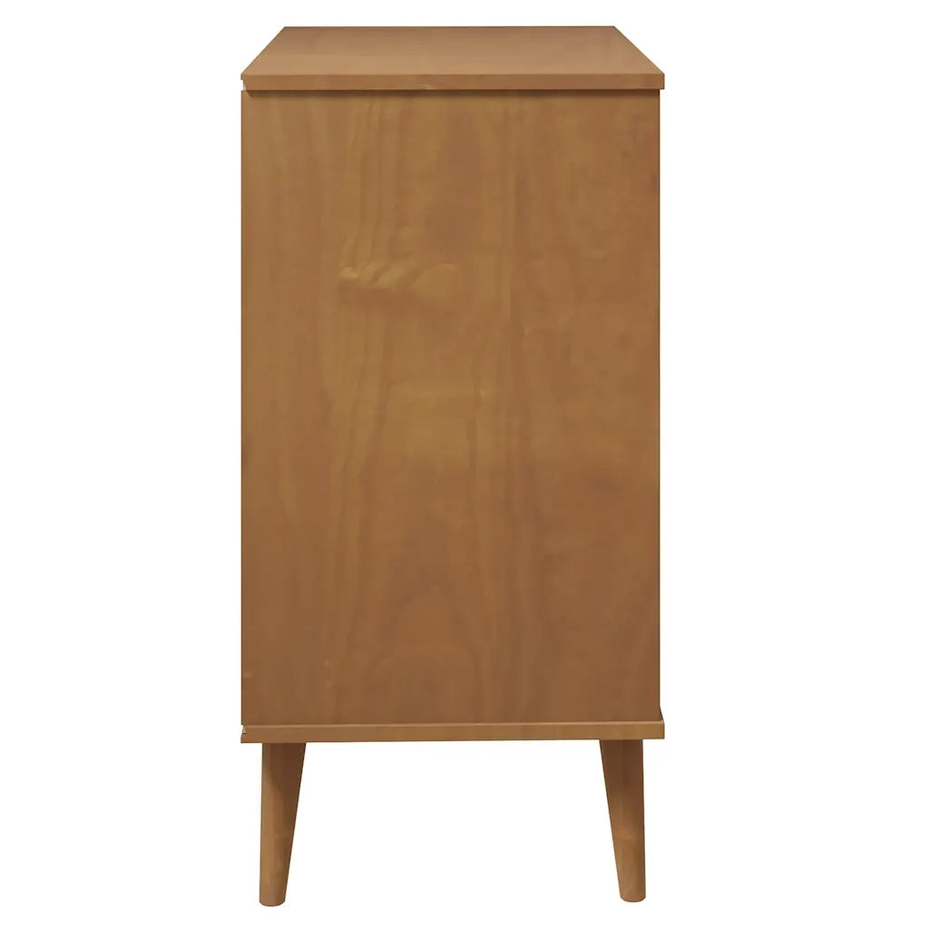 Cassettiera MOLDE Marrone 80x40x80 cm in Legno Massello di Pino CFW3214411