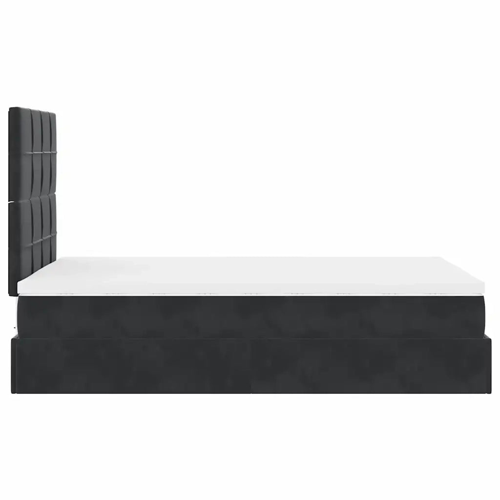 Struttura Letto Pouf con Materassi Nero 120x190 cm Velluto 3313459