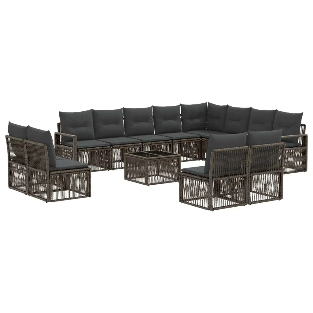 Set Divano da Giardino 13 pcs Grigio polyrattan 3435872