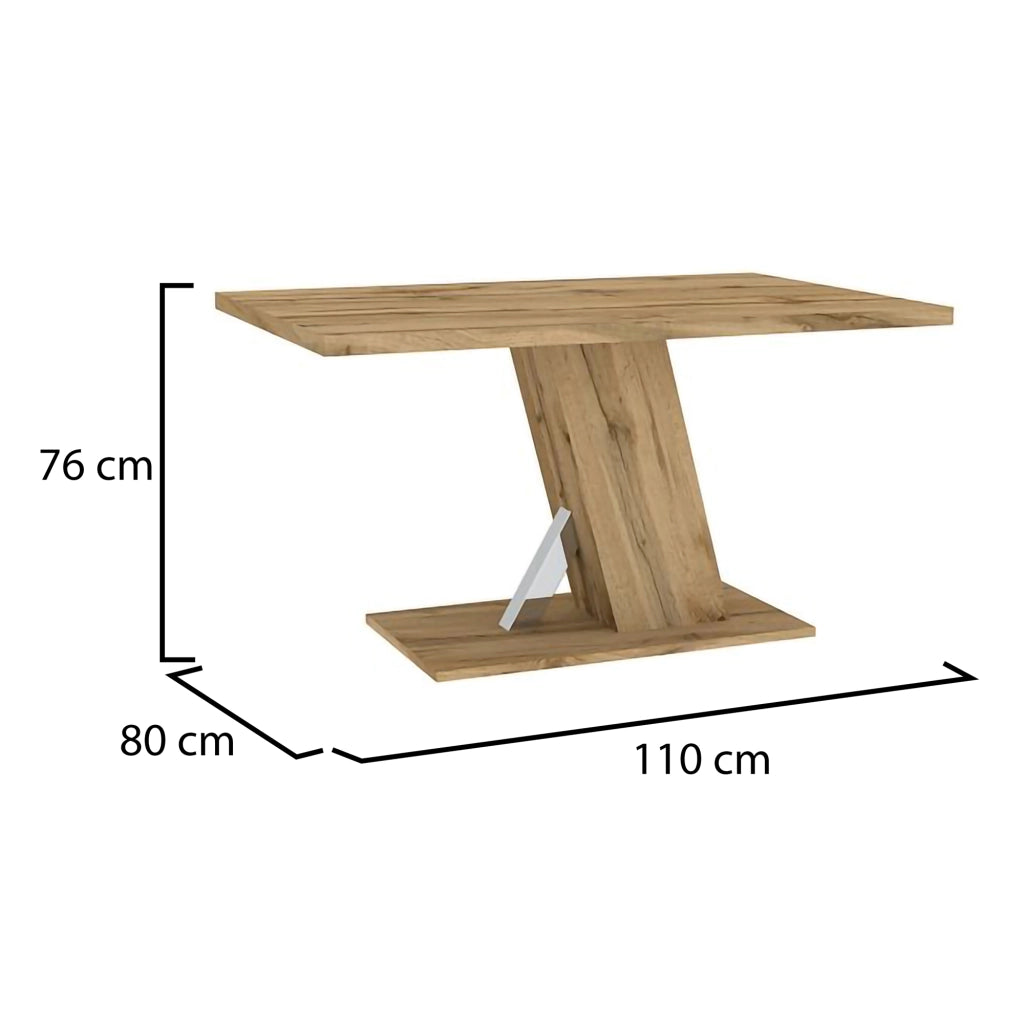 Liva, Tavolo Fisso 6 Posti, 110x80x76h cm Marrone Rovere Scuro