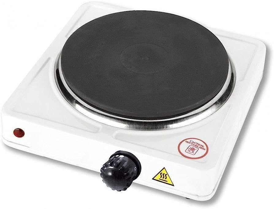 Fornello Elettrico 500 W Regolabile Piastra in Ghisa Viaggio Campeggio 10 cm