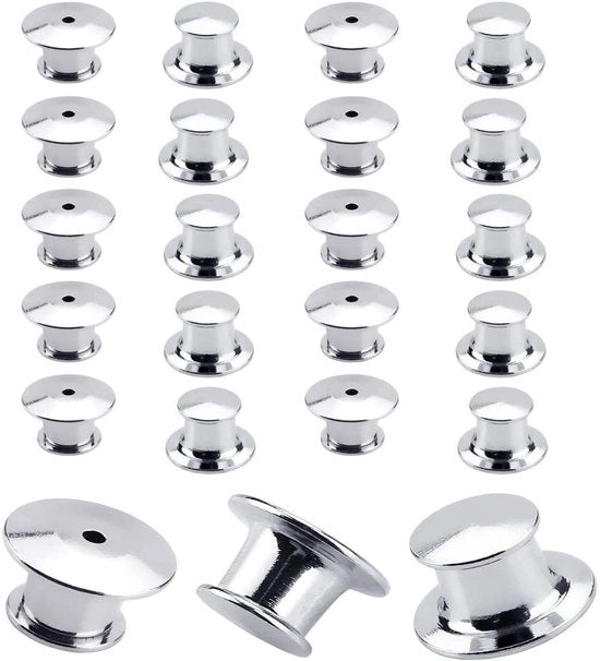 Pinslitture metalliche da 20 pezzi - Chiusura metallica - Inox - Duratura - Per accessori - 1 cm di diametro - Orecchini per badge