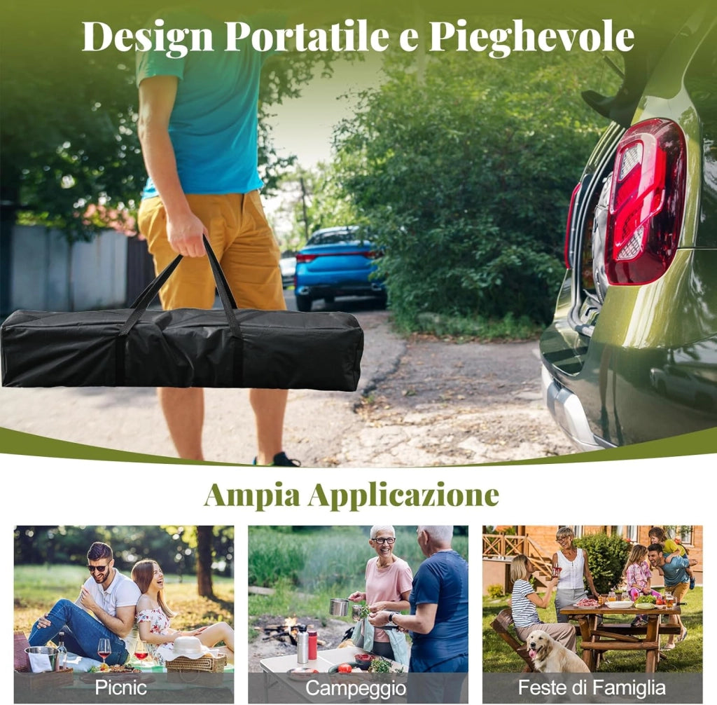 Gazebo Pieghevole 3,4 x 3,4 m con Zanzariera, Gazebo da Giardino con Tende Laterali, Tenda da Giardino Antivento Facile da Montare Resistente 210D con Borsa di Trasporto (Grigio)
