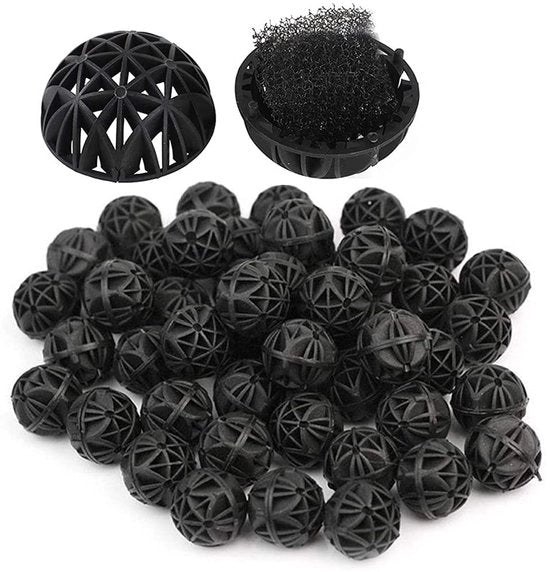 Media di filtrazione bio 100 pezzi - sfere porose bio - materiale di filtrazione biochimico - 26mm - ripristina qualità dell'acqua - filtro per acquario