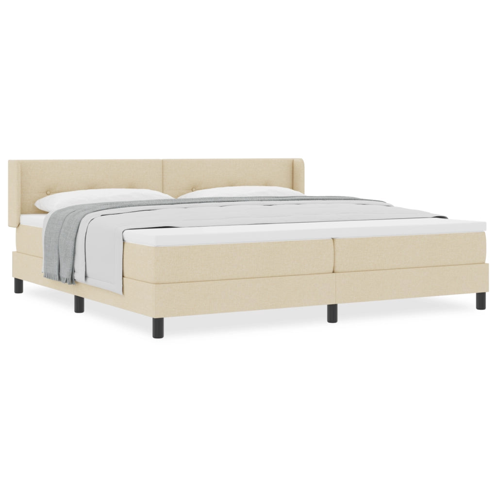 Letto a molle box  con materasso cream 200x200 cm Tessuto