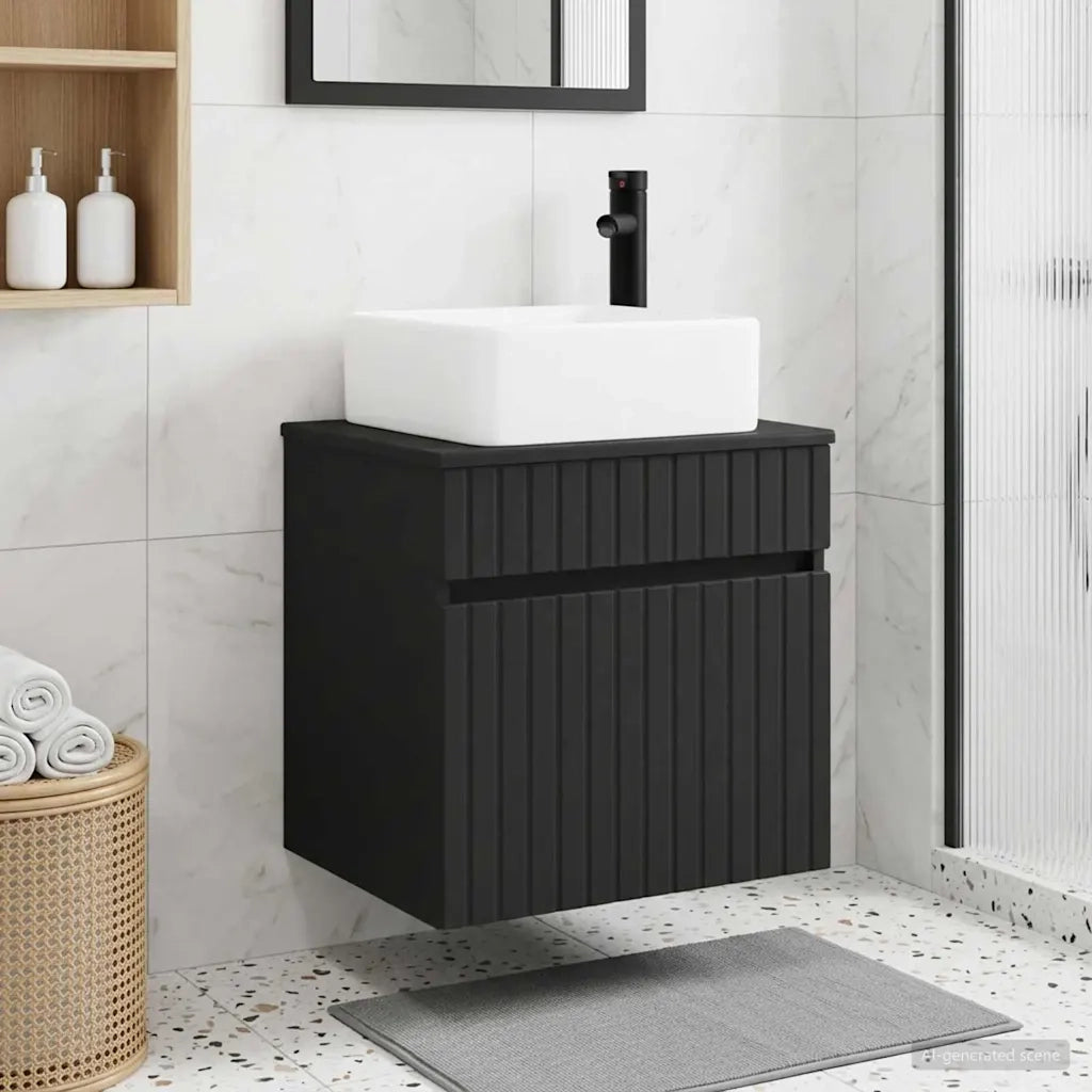 Mobile lavabo da parete Nero 49 x 41 x 63 cm