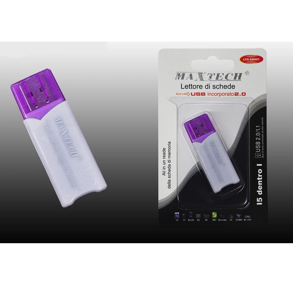 Trade Shop - Maxtech Lto-sm001 Lettore Di Schede Card 5in1 Usb 2.0 Ms Sd Mmc Tf Ad Alta Velocita' -