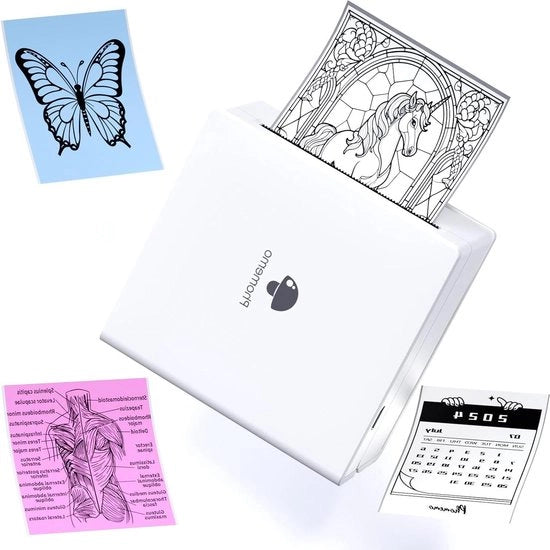 Stampante mini per smartphone - piccola stampante termica bluetooth - compatibile con smartphone e tablet - studio e lavoro - agenda e to do list regalo – bianco