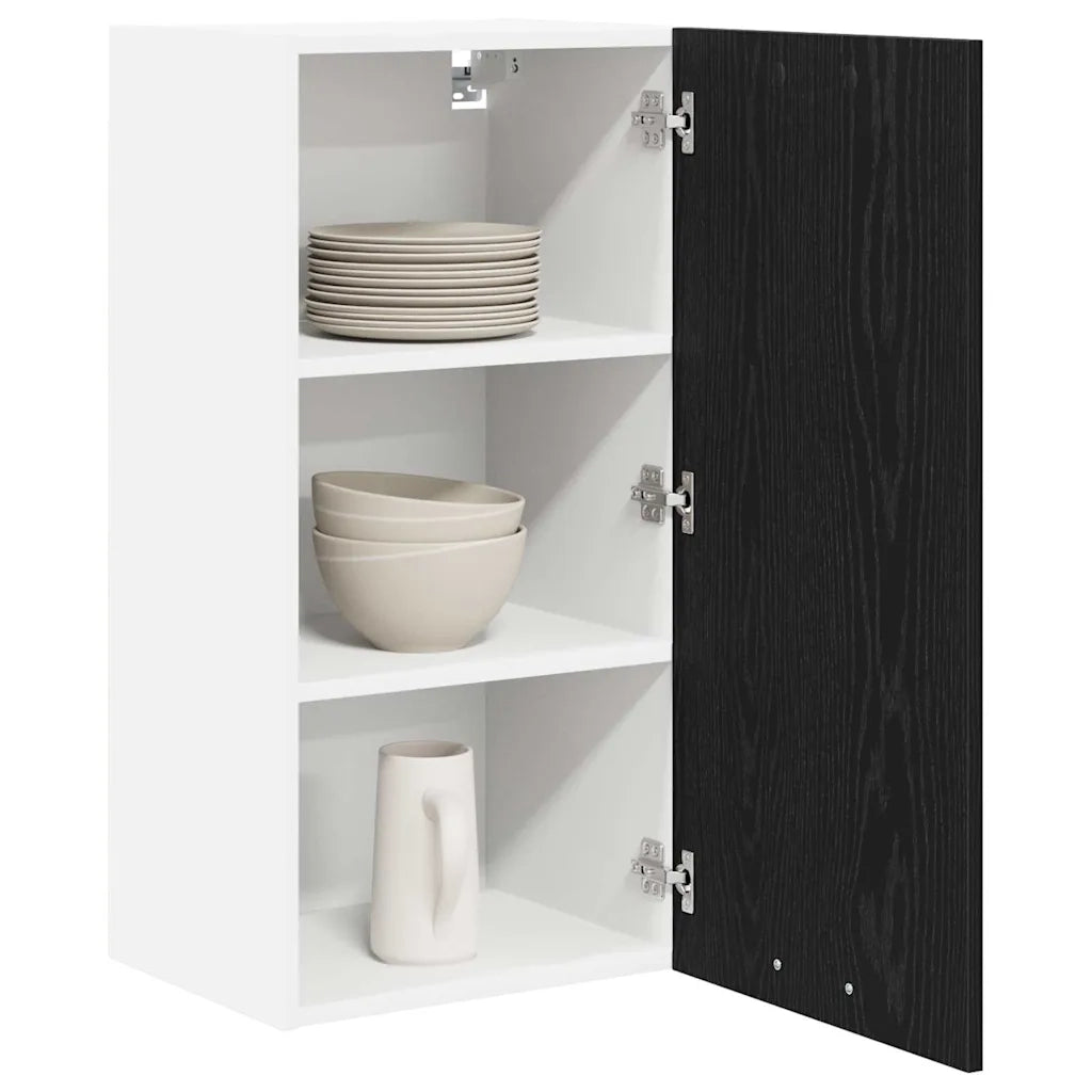 Armadio pensile Riga Rovere Nero e Bianco 40 x 31 x 80 cm