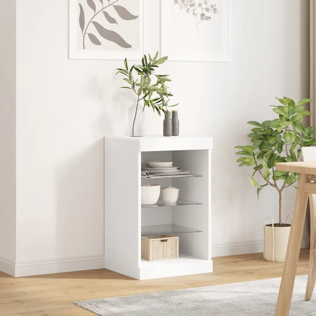 Credenza con Luci LED Bianca 41x37x67 cm 836721