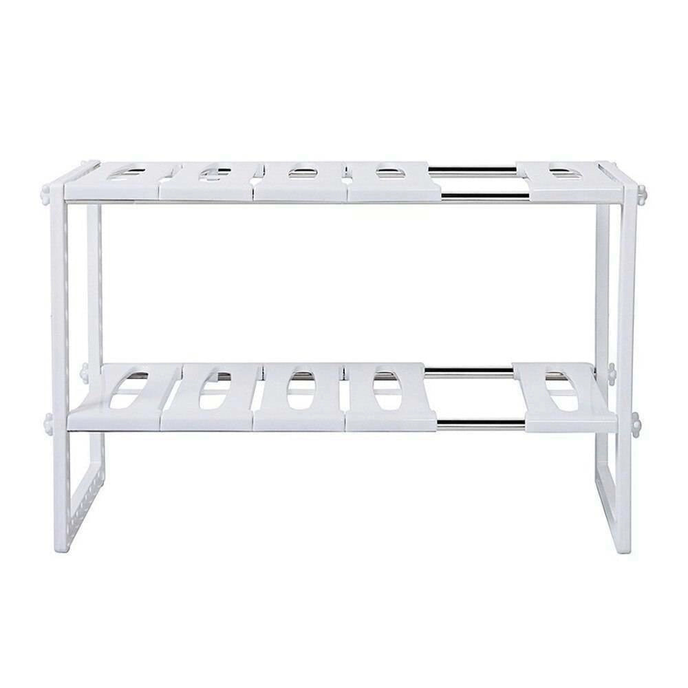 Trade Shop - Scaffale Sotto Lavabo Cucina 2 Ripiani Salvaspazio Regolabile 38x26x50-70cm 5818 -