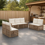 Set Divano da Giardino 7 pz Beige polyrattan 3434799