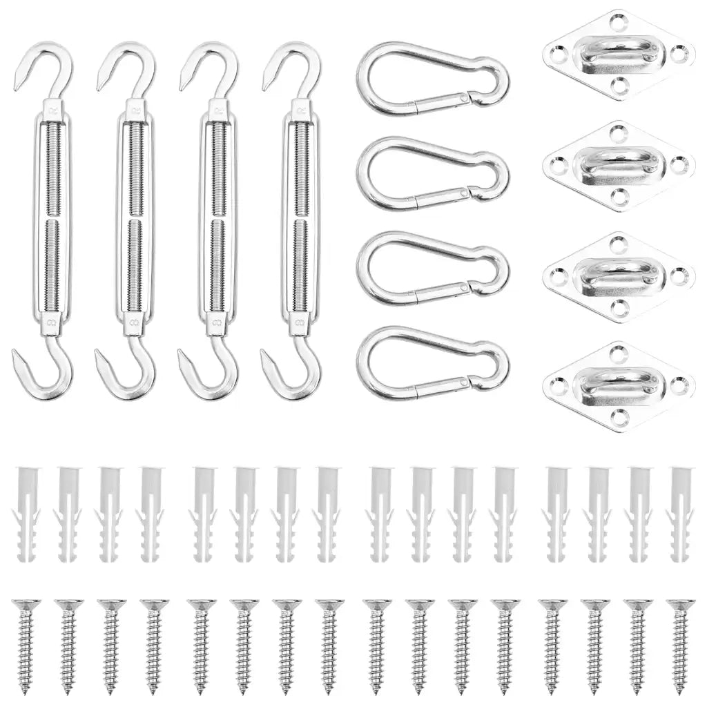 Set Accessori per Vela Parasole 12 pz in Acciaio Inossidabile 310245