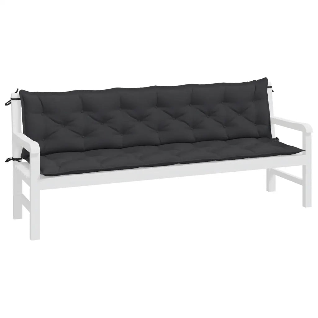 Cuscini per Panca 2 pz Neri 200x50x7 cm in Tessuto Oxford 361742