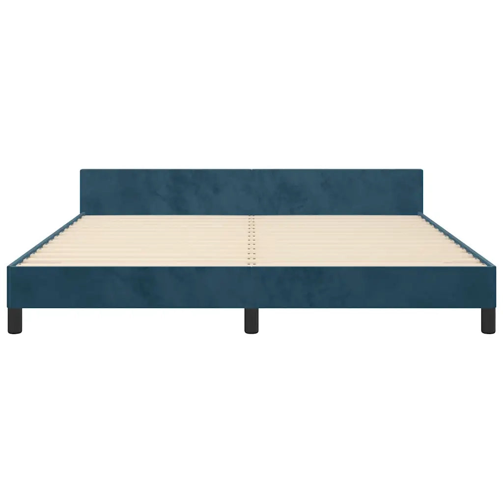 Giroletto con Testiera Blu Scuro 180x200 cm in Velluto 3125773