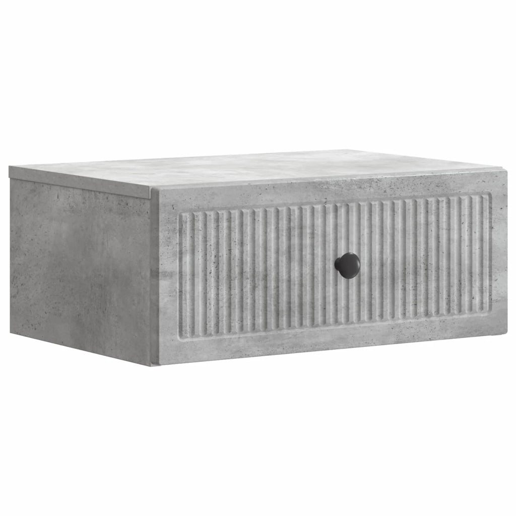 Armadio da Notte con cassetto Grigio Cemento 49 x 34,5 x 20 cm