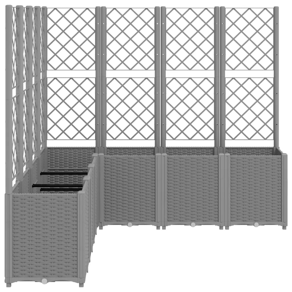 Fioriera Giardino con Traliccio Grigio Chiaro 160x160x140 cm PP 367882