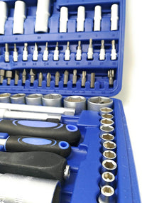 Valigetta con vasta gamma di 108 pezzi di chiavi bussola ed accessori attrezzi da lavoro