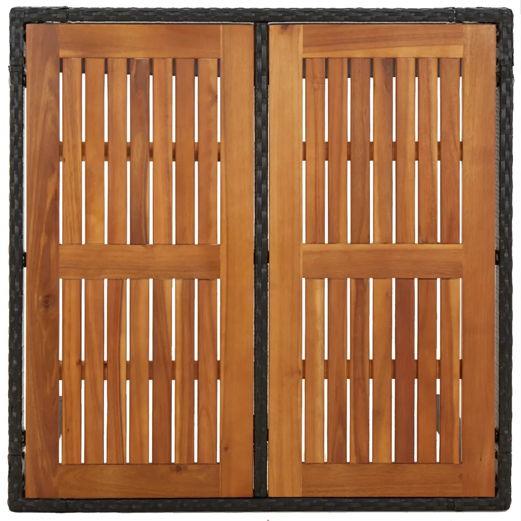 Set da Pranzo da Giardino 3 pz con Cuscini Nero in Polyrattan 3185068