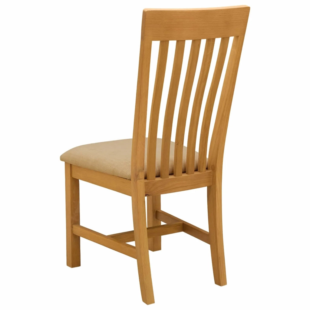 Sedia da pranzo 2 pcs Legno di Quercia Massello Beige 42039162