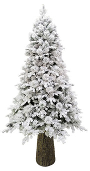 Albero di Natale Artificiale Innevato 180 cm 25 Rami con Pigne e Tronco Cedro Verde