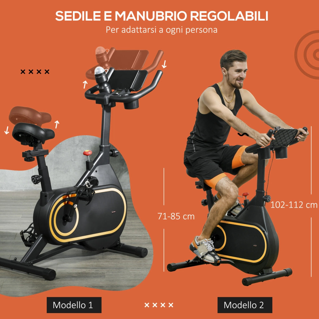 Cyclette Magnetica con Volano da 4kg, Manubrio e Sellino Regolabili