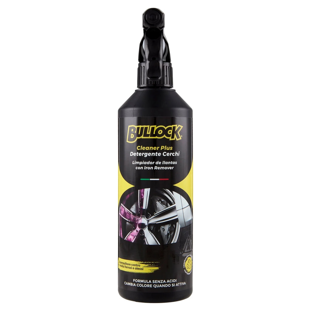 Bullock Car Care Cleaner Plus con Iron Remover, Superpulitore Cerchi contro Residui Ferrosi e Oleosi, Formula Senza Acidi, 375ml