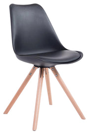 Sedia Toulouse in similpelle gambe tonde nero,natura
