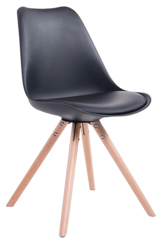 Sedia Toulouse in similpelle gambe tonde nero,natura