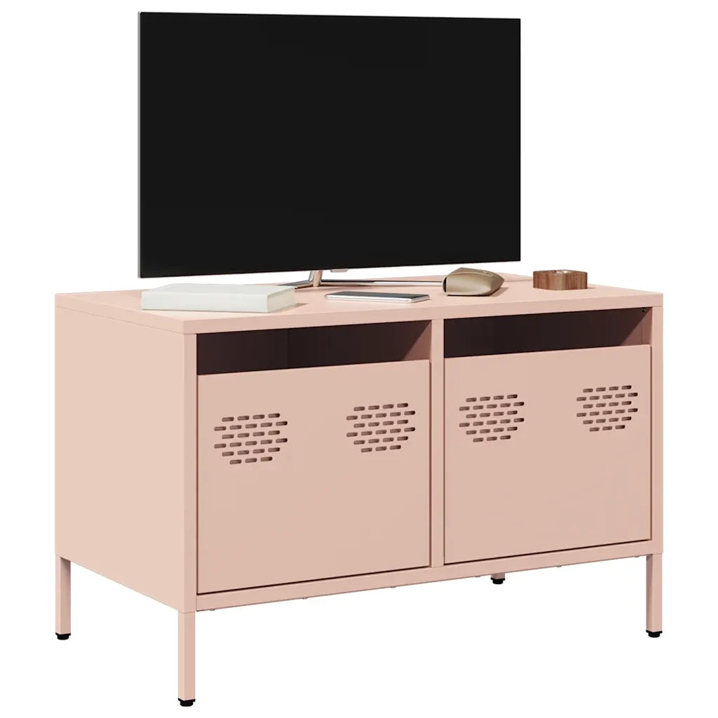 Mobile TV-Credenza per TV-Console TV Rosa 68x39x43,5cm in Acciaio Laminato a Freddo 524429