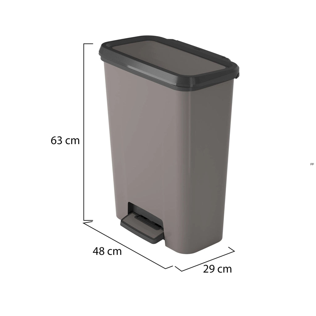 Pattumiera Carleton, Cestino portarifiuti, Bidone per raccolta differenziata, Mobile per spazzatura, 48x29 h63 cm, Grigio scuro