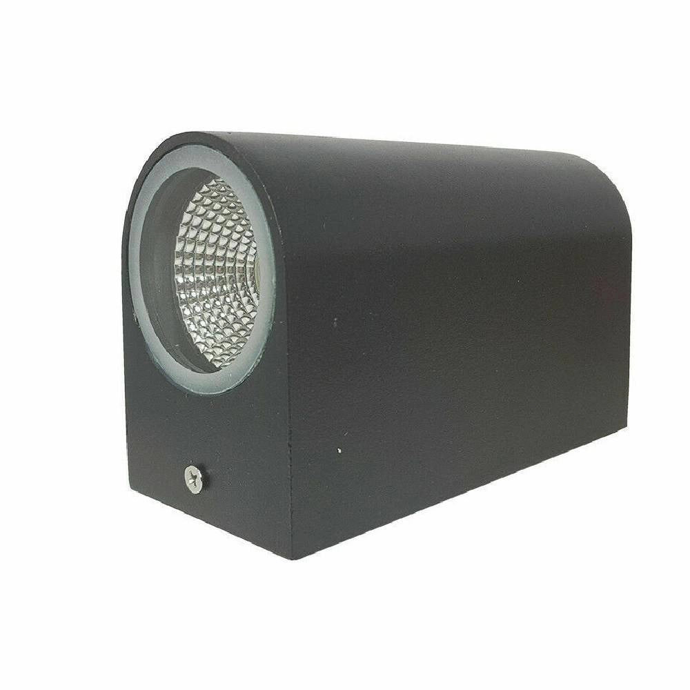 Trade Shop - Applique Doppia Luce Led 10w Nero Bianco Lampada Parete Up Down Faretto Esterno - Nero-bianco Caldo      -