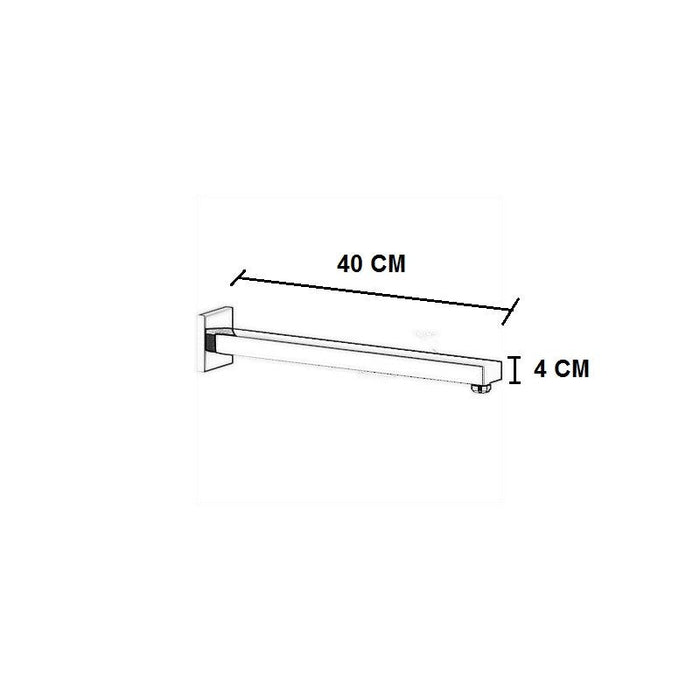 Braccio di sostegno rettangolare in ottone da 40 cm