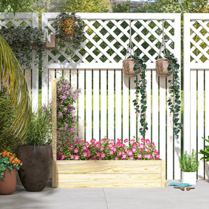 Fioriera con Traliccio per Rampicanti 115x60x110 cm con Fondo Aperto in Legno di Abete