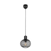 Lampada a sospensione loft nera sfera Ø23 E27 Trio Gila