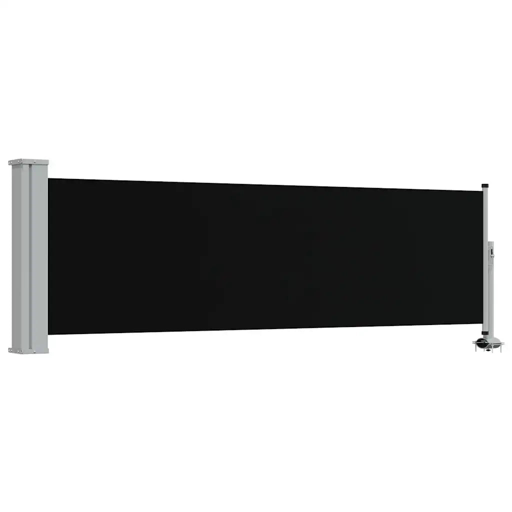 Tenda Laterale Retrattile per Patio-Tenda parasole per balcone 80x300 cm Nera
