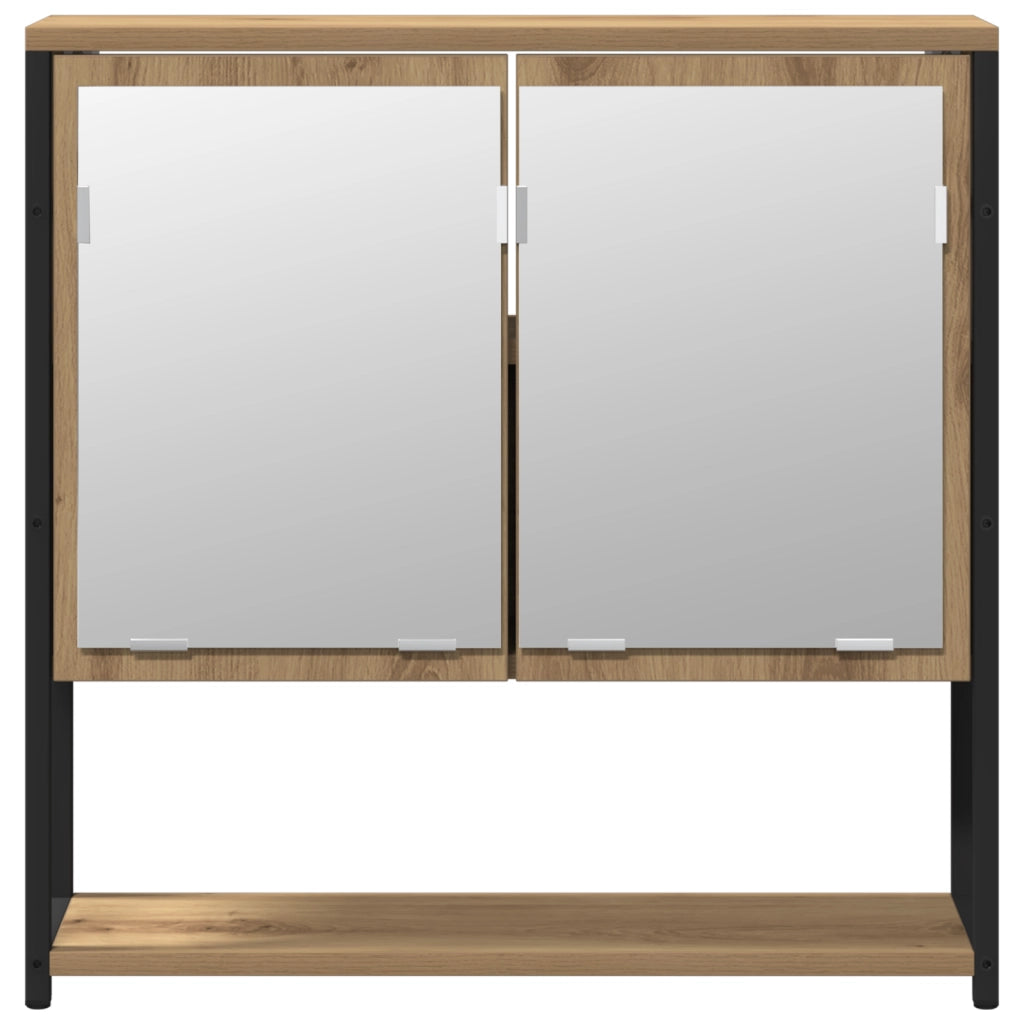 Set di mobili per bagno 2 pezzi in legno ingegnerizzato rovere artisan