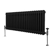 Termosifone Radiatore a 2 colonne per riscaldamento centralizzato orizzontale Nero 300 x 1012mm
