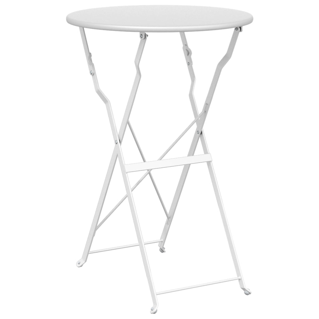 Tavolo da Bistrot Pieghevole Bianco Ã˜50x71 cm in Acciaio Verniciato
