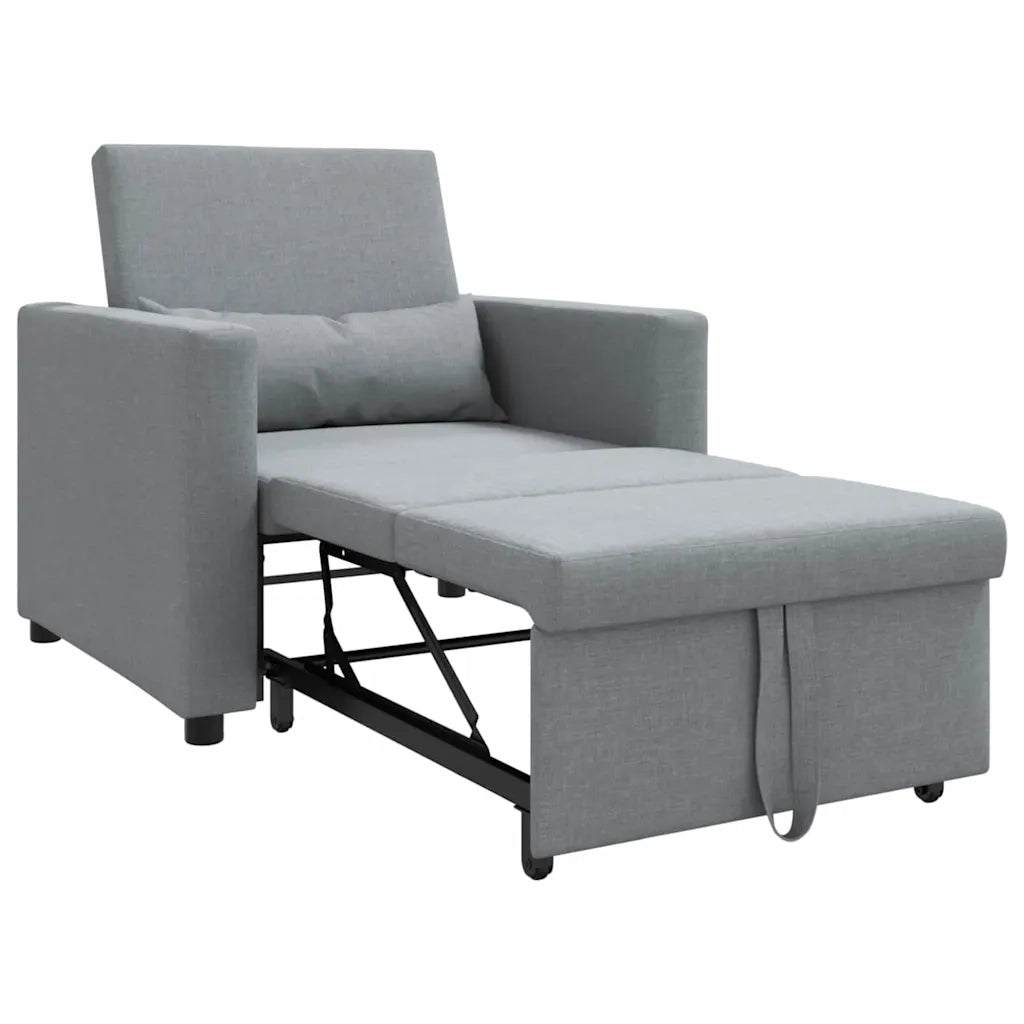 vidaXL Divano Letto Singolo Grigio chiaro 90 x 165 x 87 cm Tessuto