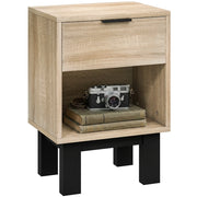 Comodino con cassetto e ripiano aperto ¨C zephmum ¨C Eiche 35x26x50 cm