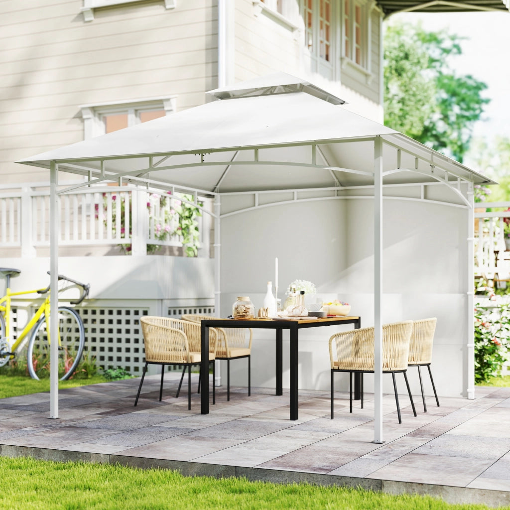 Gazebo da Giardino 3x3 m Tenda Laterale con Tasche Portaoggetti e Gancio a Soffitto in Metallo e Poliestere UPF30+