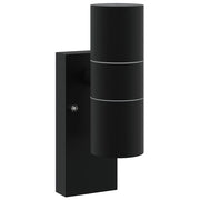 Applique da esterno cilindrica dal design minimalista 7 x 10 x 22 cm luce calda acciaio inox nero 02_0056543